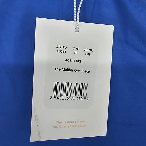 Andie Swim Womans size XS The Malibu One-Piece Swimsuit in Blue Snap Front NEW - Picture 5 of 8